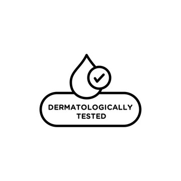 dermatologically tested icon simple vector symbol