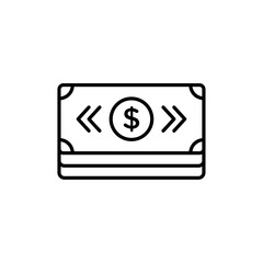 Dollar banknote money icon simple vector symbol