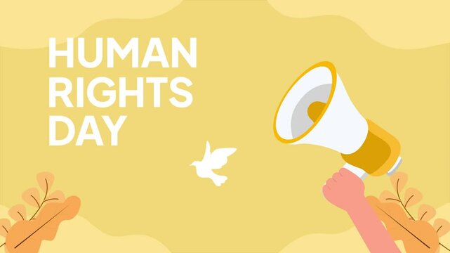 Animated video International Human Rights Day Concept. Full length animation illustration. High quality 4k footage. 