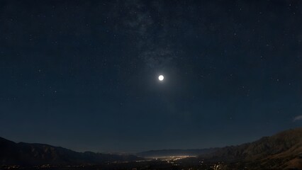 Naklejka premium moon over the city
