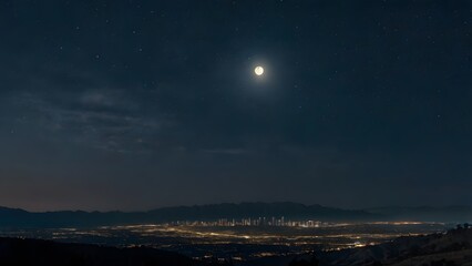Fototapeta premium moon over the city