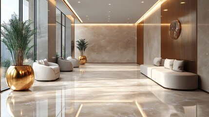 Modern Luxury Lobby with Stylish Interiors