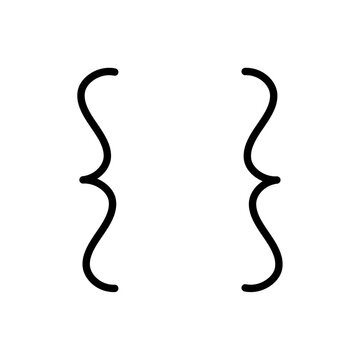 Font brackets icon simple vector symbol
