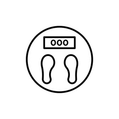 Footprint on weight scale icon simple vector symbol