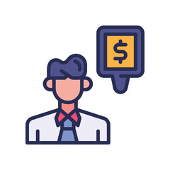 finance advice icon. vector filled color icon for your website, mobile, presentation, and logo design.