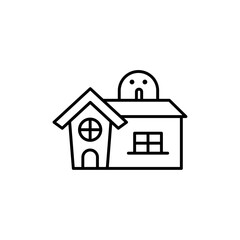 Haunted house icon simple vector symbol