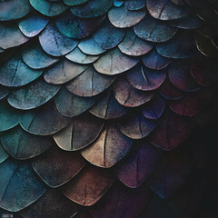 Scales Shimmer: A Textured Surface Close-up Beautifully with Intricate Details