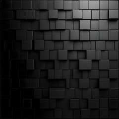Black Cubes Form Abstract Pattern with Shadows