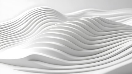 Obraz premium Abstract White Wave Background D Render Modern Design Fluid Curves