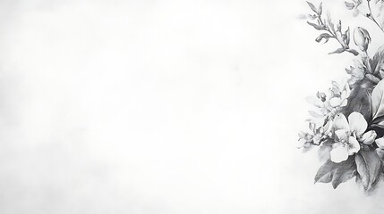 Monochrome Floral Sketch Botanical Illustration Design