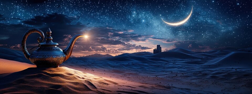 Aladdin's lamp in the desert