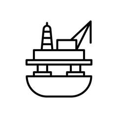Oil platform icon simple vector symbol