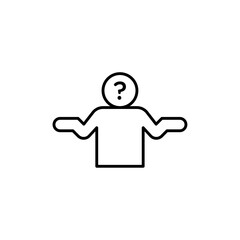 Person asking question icon simple vector symbol