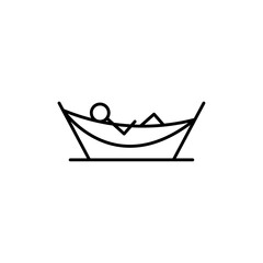 Person relaxing on hammock icon simple vector symbol