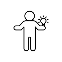 Productive man icon simple vector symbol