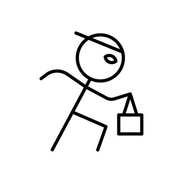 Purse snatcher icon simple vector symbol