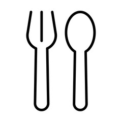 spoon and fork icon simple vector symbol