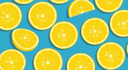 Cute lemon fruits pattern background vector design
