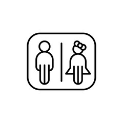 wc toilet door plate icon simple vector symbol