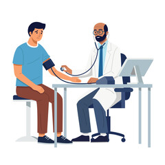 doctor, patient, blood pressure, sphygmomanometer, stethoscope, healthcare, medical check-up, clinic, physician, health, hypertension, examination, treatment, medical care, routine check-up, diagnosti