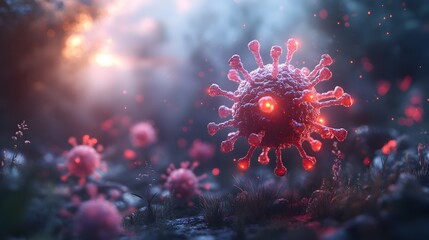 Animated 3D rendering of health insurance policy with protection symbols and digital graphics