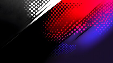 Abstract Red Blue Black Halftone Dots Background