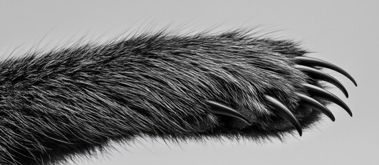 Grizzly Bear Paw: A Monochrome Close-Up