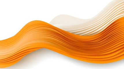 Obraz premium Abstract Orange and Cream Waves Flowing Design Swirling Lines D Render