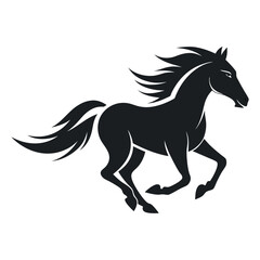 horse silhouette isolated on white