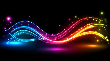 Obraz premium Vibrant Neon Wave Abstract Background