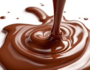 Chocolate Decadence: Melted Chocolate Pouring, Rich Brown Swirls
