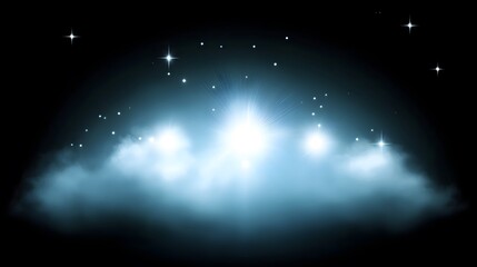 Naklejka premium Heavenly Lights Glowing Spotlight Stage Background
