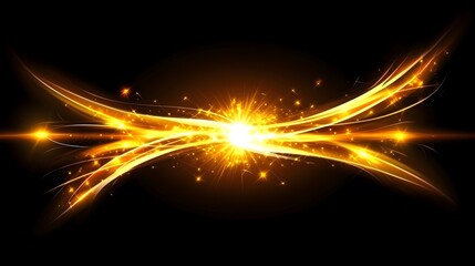 Fototapeta premium Golden Light Burst Abstract Sparkle Background