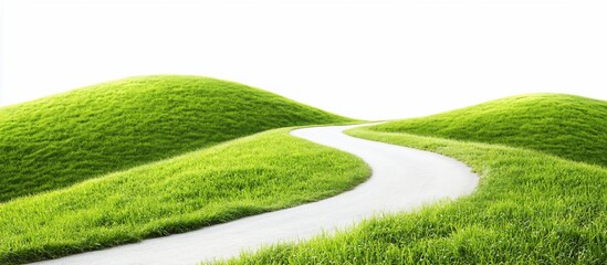 Serene Winding Road Through Lush Green Hills