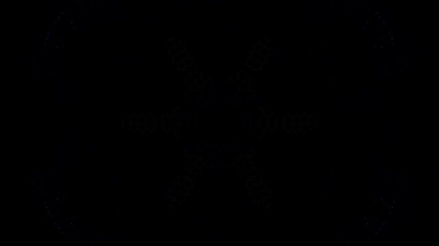 Abstract background moving stripes and flashing with shining light dots. Animation with circles	