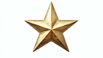 Golden Star Shines Brightly on White Background