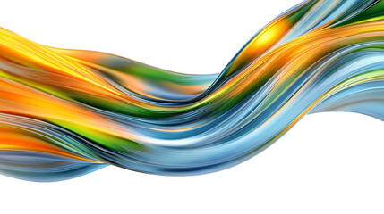 Isolated, 3d Wave Liquid shape color on PNG background