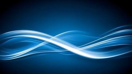 Abstract Blue Wave Background  Glowing Lines  Smooth Curves  Dynamic Design