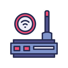 router icon. vector filled color icon for your website, mobile, presentation, and logo design.