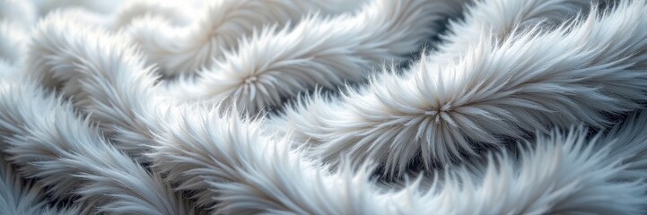 Obraz premium Intricate, swirling abstract fur; silver, grey, white tones , fabric, subtle, studio shot