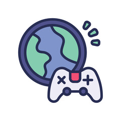 online gaming icon. vector filled color icon for your website, mobile, presentation, and logo design.