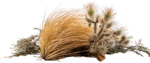 Desert Plants Dry Grass Yucca and Other Arid Flora Composition