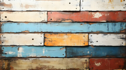 Colorful Wooden Planks Texture Background Creates Rustic Charm and Visual Interest