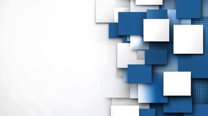 Abstract Blue and White Square Background