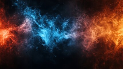 Fototapeta premium Color paint or smoke splash explosion on dark background