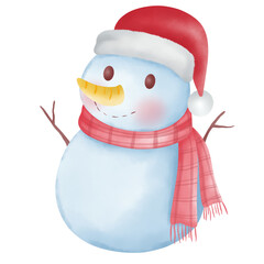 Snowman with Red Scarf 