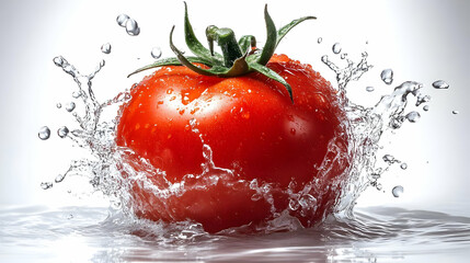 Fresh Tomato Makes a Splash: A Study in Red and Water