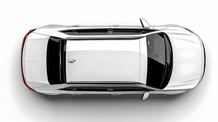 White Car Exhibits Sleek Design and Modern Features from Above