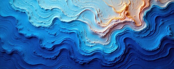 Fototapeta premium Swirling cobalt and azure hues, textured canvas , contemporary art, background, navy