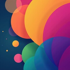 Obraz premium Abstract colorful overlapping circles, vibrant gradients , modern, art, abstract background